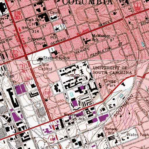 Topographic Map of The Horseshoe, SC