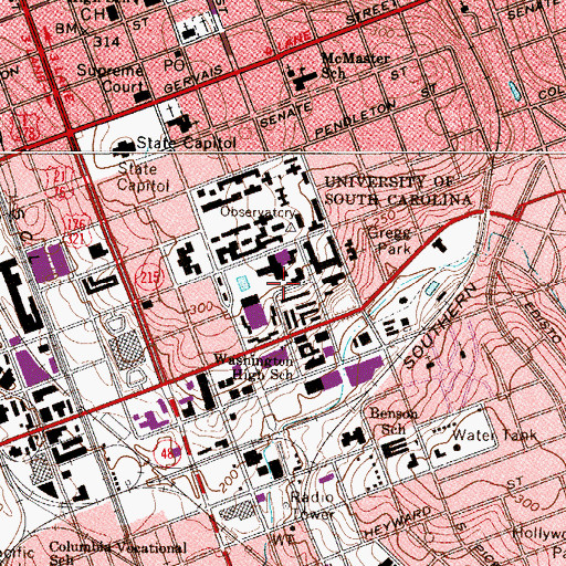 Topographic Map of Thomson Student Health Center, SC