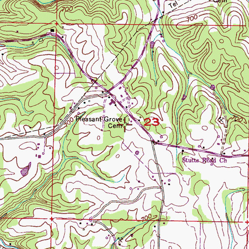 Topographic Map of Pleasant Grove Cemetery, AL