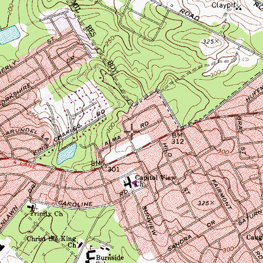 Topographic Map of Village Bond, SC