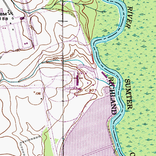 Topographic Map of Wateree Electric Plant, SC