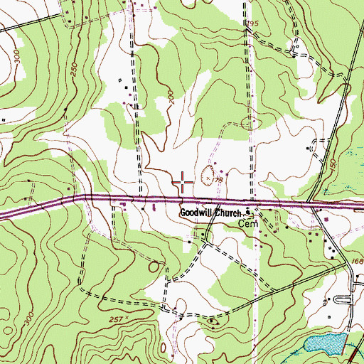 Topographic Map of Wateree Gun Club, SC
