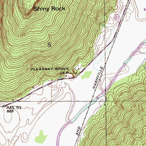 Topographic Map of Pleasant Grove Cemetery, AL
