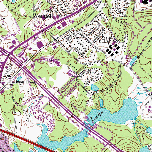 Topographic Map of Wedgewood, SC