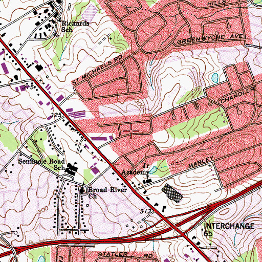 Topographic Map of West Chester, SC