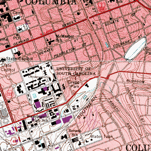 Topographic Map of Westminster Fellowship, SC