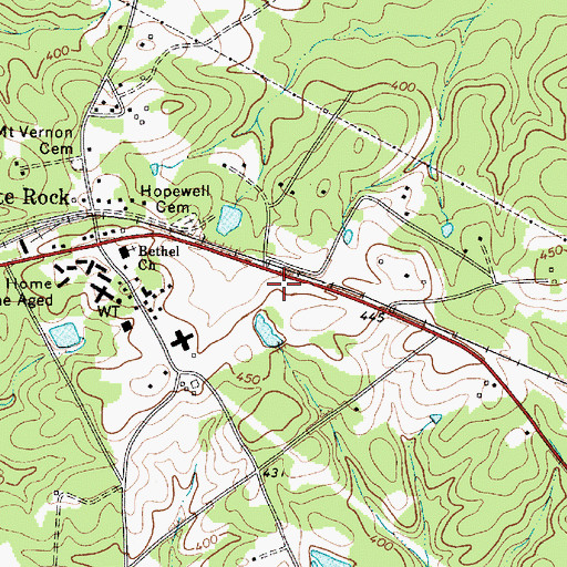 Topographic Map of White Rock Post Office, SC