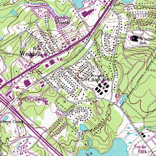 Topographic Map of Windsor Estates, SC