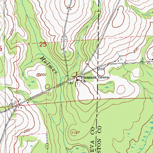 Topographic Map of Pleasant Grove Church, AL