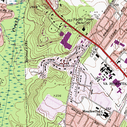 Topographic Map of Woodhill Estates, SC
