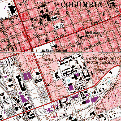 Topographic Map of World War Memorial, SC