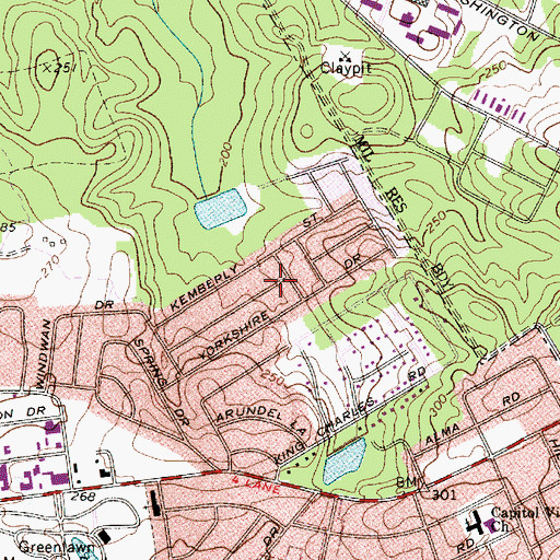 Topographic Map of Yorkshire, SC