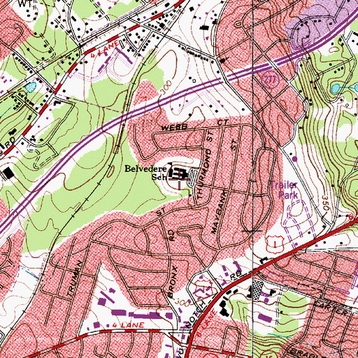 Topographic Map of Virginia Pack Elementary School, SC