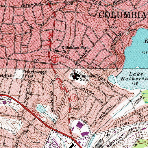 Topographic Map of Brennen School, SC