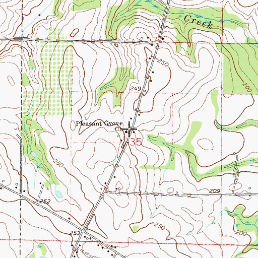 Topographic Map of Pleasant Grove Church, AL