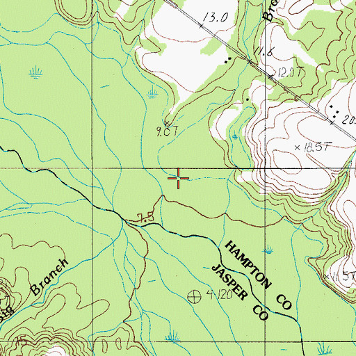 Topographic Map of Broadwater Branch, SC