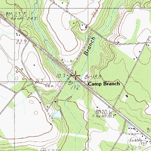 Topographic Map of Camp Branch, SC