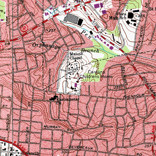 Topographic Map of Carolina Childrens Home, SC