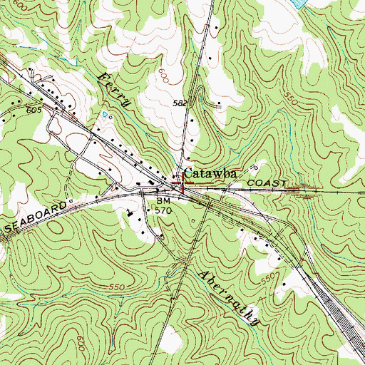 Topographic Map of Catawba, SC