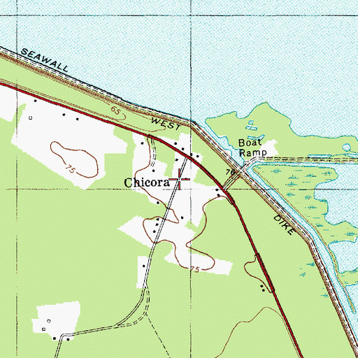 Topographic Map of Chicora, SC