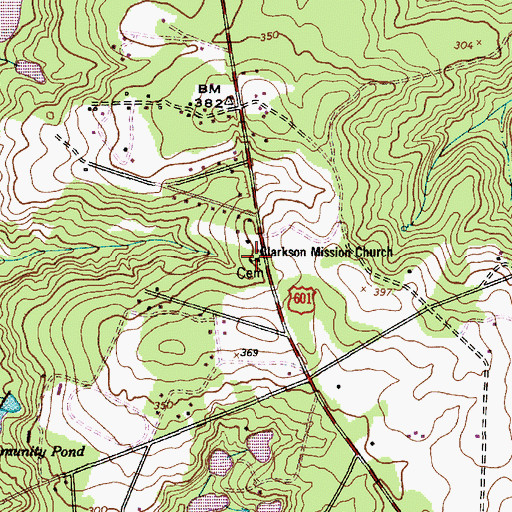 Topographic Map of Clarkson Mission Church, SC
