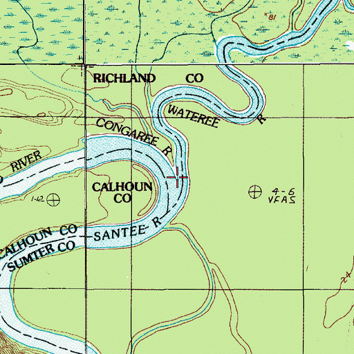 Topographic Map of Congaree River, SC