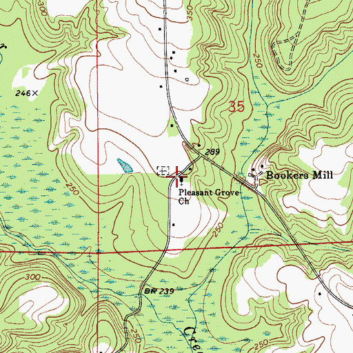 Topographic Map of Pleasant Grove Church, AL