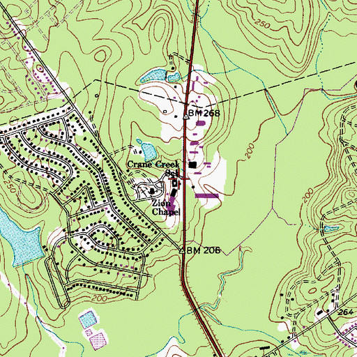 Topographic Map of Crane Creek School, SC