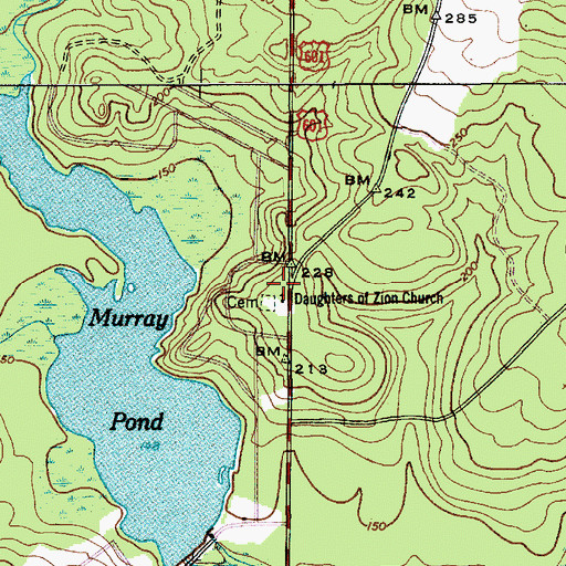 Topographic Map of Daughters of Zion Church, SC
