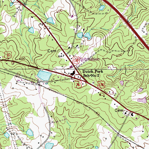 Topographic Map of Dutch Fork School Number 2, SC