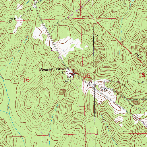 Topographic Map of Pleasant Grove Church, AL
