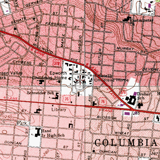 Topographic Map of Epworth Childrens Home, SC