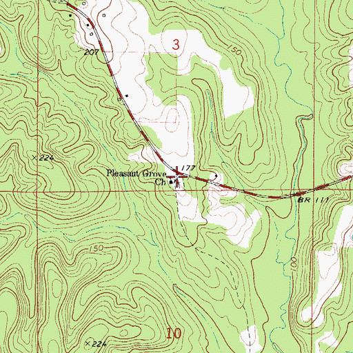 Topographic Map of Pleasant Grove Church, AL