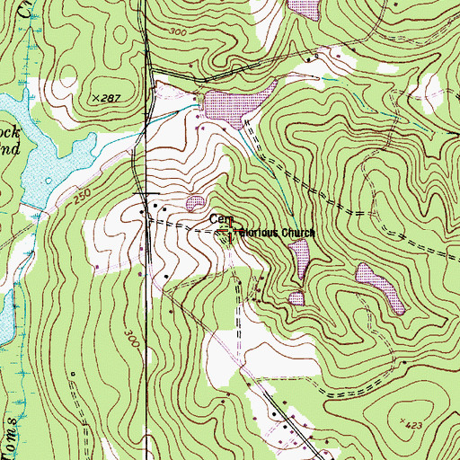 Topographic Map of Glorious Church, SC