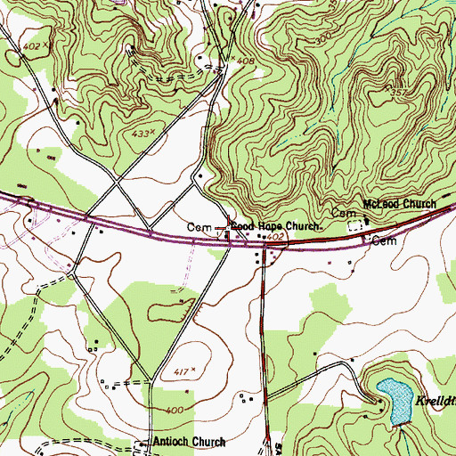 Topographic Map of Good Hope Church, SC
