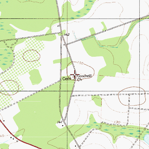 Topographic Map of Goodwill Church, SC