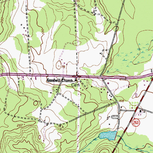 Topographic Map of Goodwill Church, SC