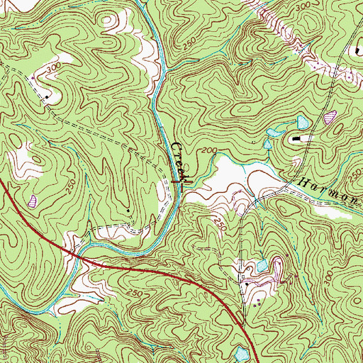 Topographic Map of Harmon Creek, SC