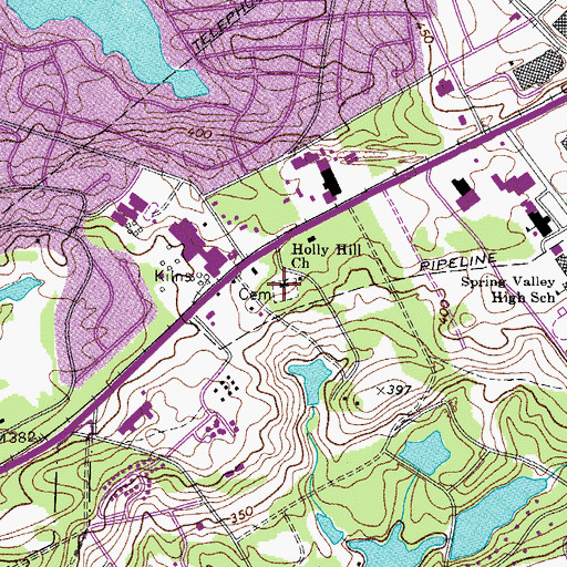 Topographic Map of Holly Hill Church, SC