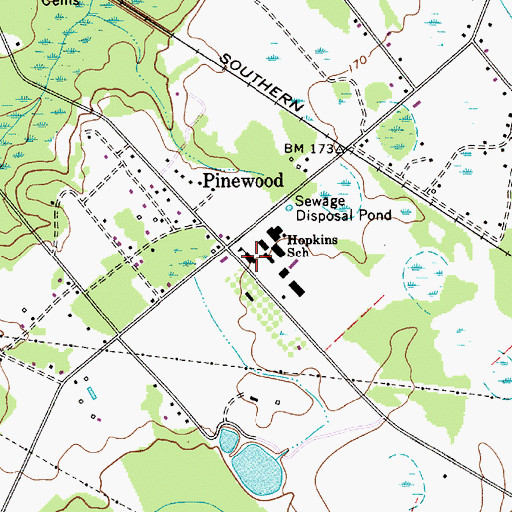 Topographic Map of Hopkins School, SC