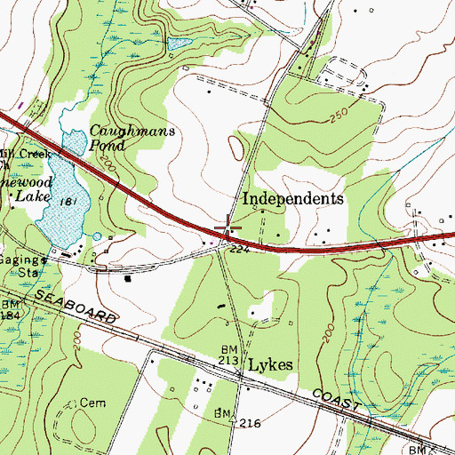 Topographic Map of Independents, SC