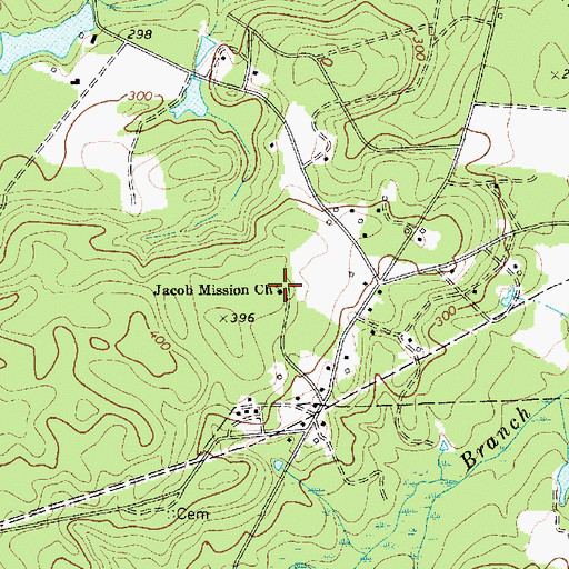 Topographic Map of Jacob Mission Church, SC