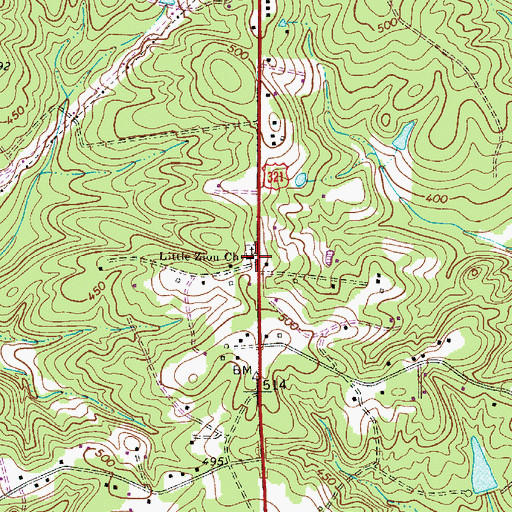 Topographic Map of Little Zion Church, SC