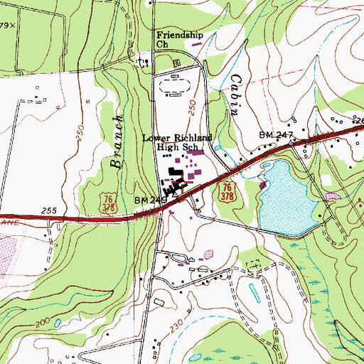 Topographic Map of Lower Richland High School, SC