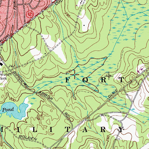 Topographic Map of Mack Creek, SC