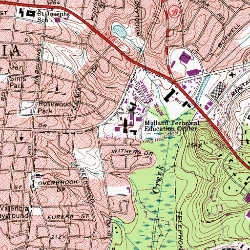 Topographic Map of Midland Technical Education Center, SC