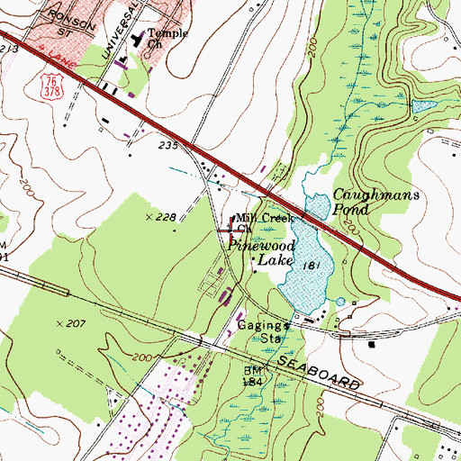 Topographic Map of Mill Creek Church, SC