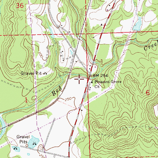 Topographic Map of Pleasant Grove Church, AL
