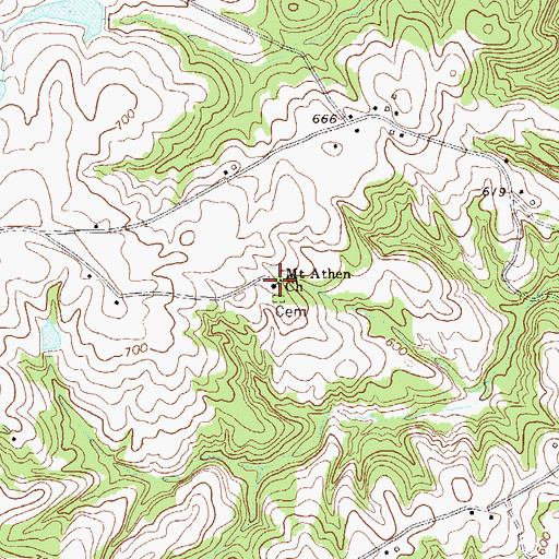 Topographic Map of Mount Athen Church, SC