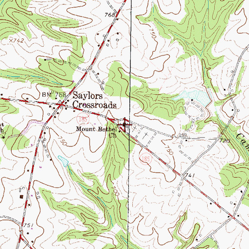 Topographic Map of Mount Bethel Baptist Church, SC